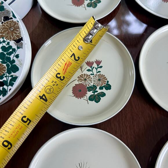 Vintage Otagiri Original Japan Lacquerware Coaster Set with 6 Floral Coasters - Picture 10 of 10